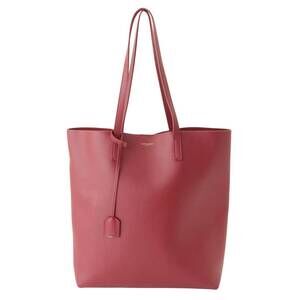 Saint Laurent North South Leather Shopping Tote Bag Bordeaux Red